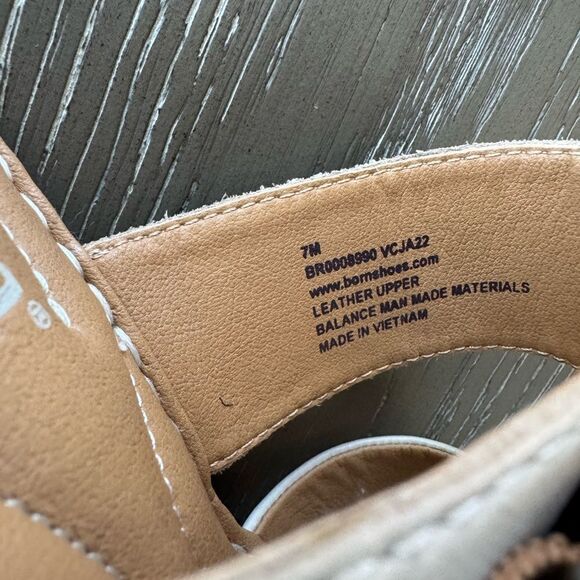 Born Women's Cream Leather Floral Print Buckle Wedge Comfortable Sandals Size 7M - Picture 5 of 12